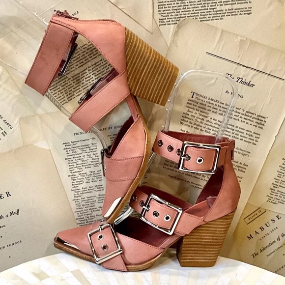 Free People Jeffrey Campbell Hendrix Heels Rose Pink Matte Leather - Picture 2 of 8